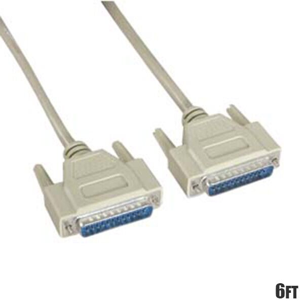 6FT DB25 25-Pin Male to Male Cable Cord Straight Molded