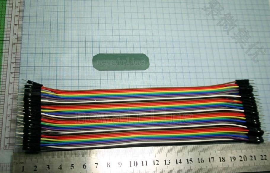 40pcs Dupont Wire Color Jumper Cable 2.54mm Pitch 1P-1P Male to Male 20cm Length