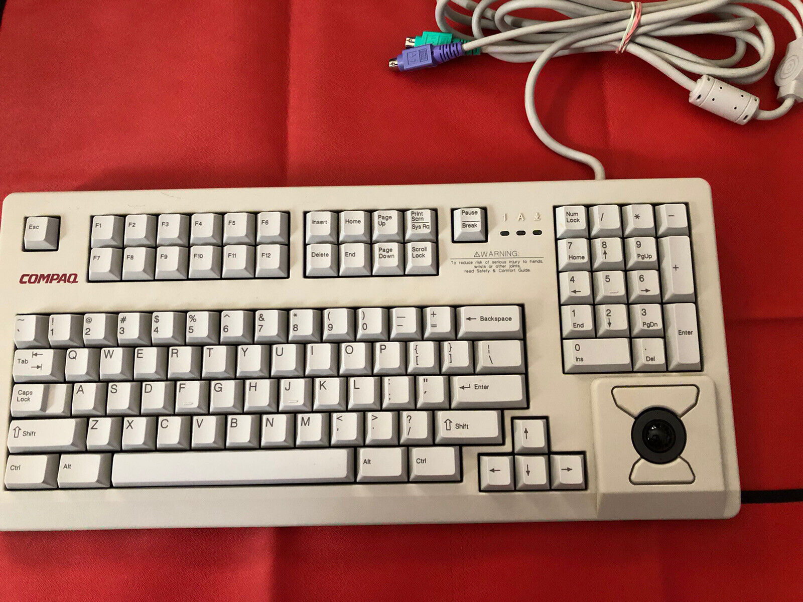 Compaq MX 11800 Mechanical Clicky PS2 Keyboard w/ Integrated Trackball Mouse