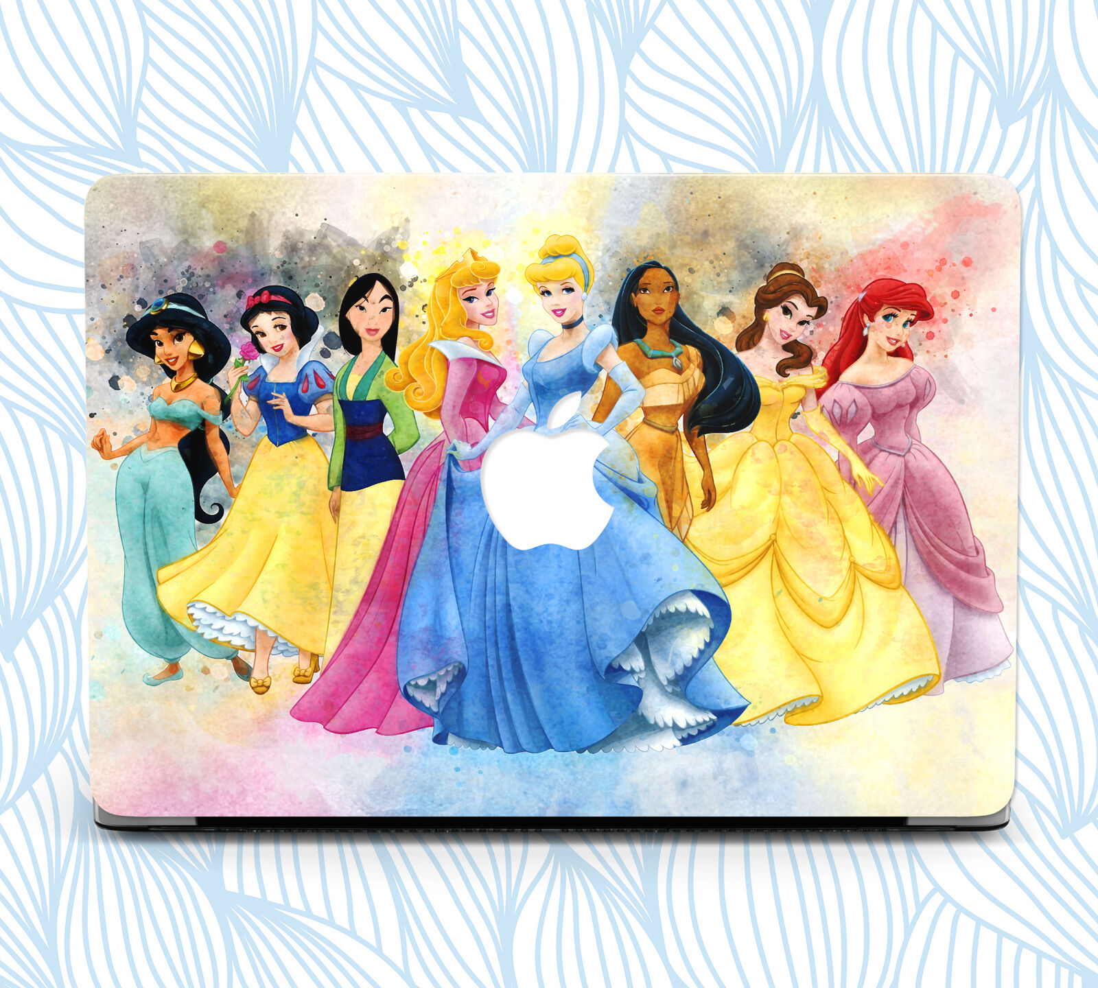 Disney princesses watercolor hard macbook case for Air Pro 13\