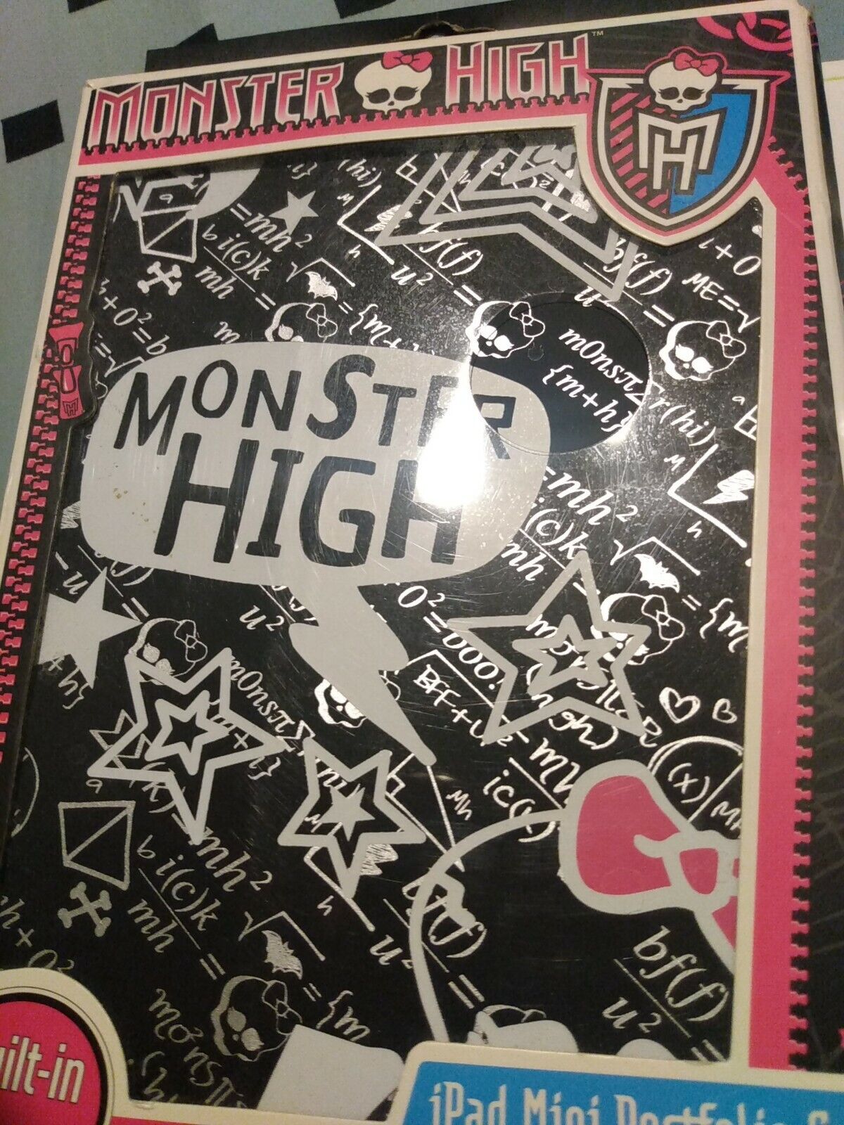 Monster high/ Pink  iPad Mini Portfolio Case w/ Stand  New