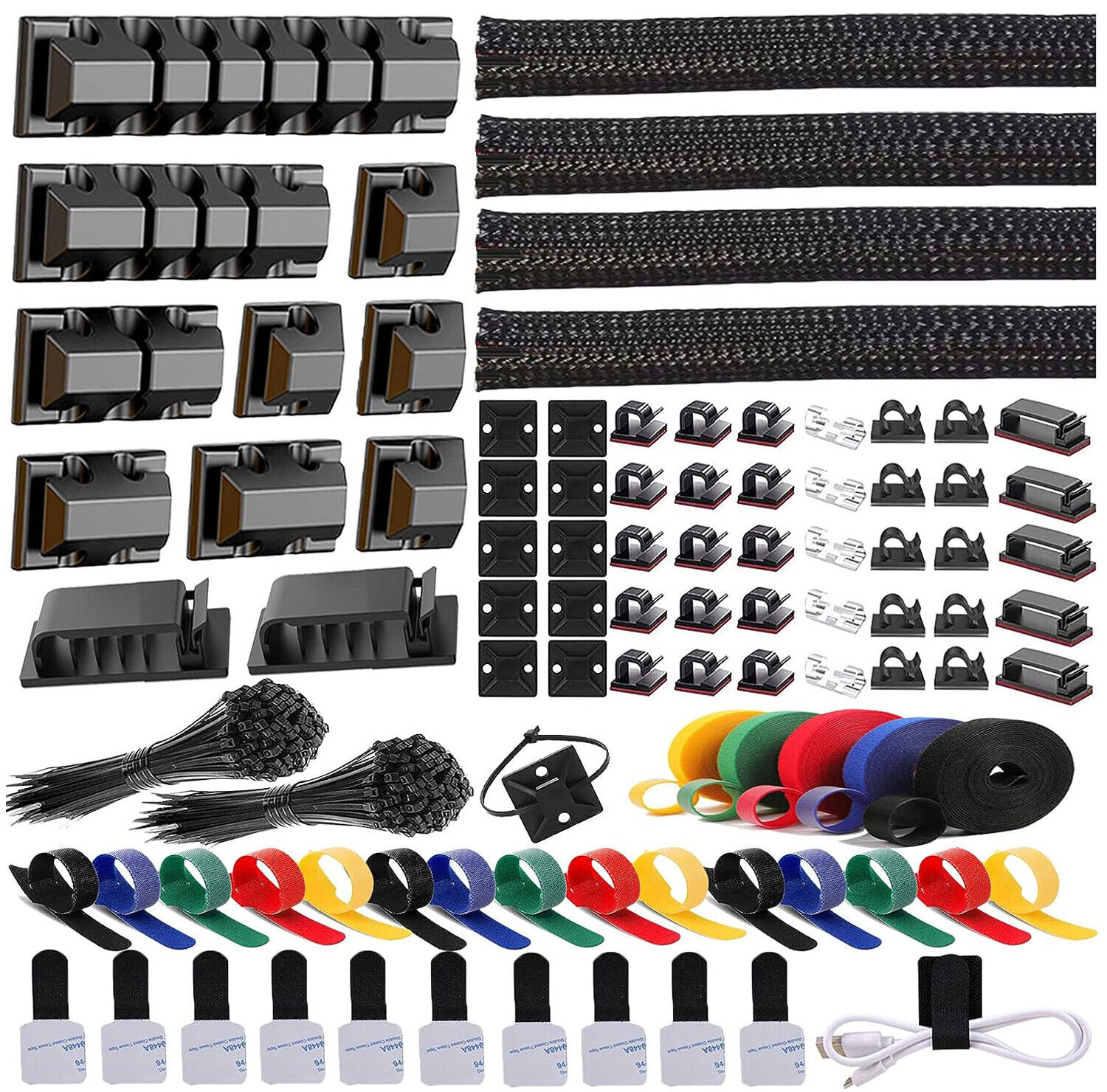 300Pcs Cable Clips Self-Adhesive Cord Wire Holder Management Organizer Clamp