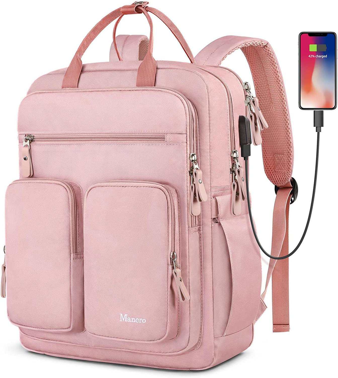 Travel Backpack for Women, 15.6 Inch Laptop Backpack with USB Charging Port USA