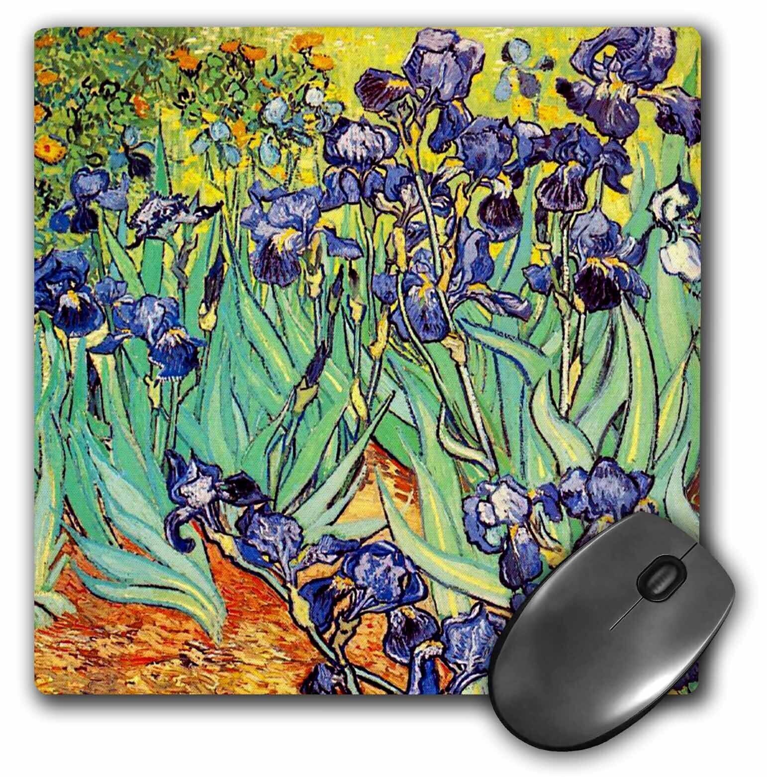 3dRose Irises by Vincent van Gogh 1889 - purple flowers iris garden - copy of fa