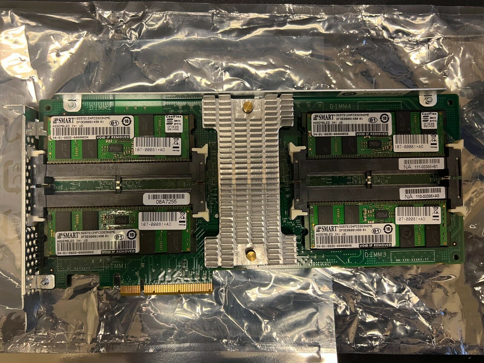 NetApp 111-00360 16GB 4x4GB PCIe PISCES Accelerator X1936A-R5 Cache Adapter C