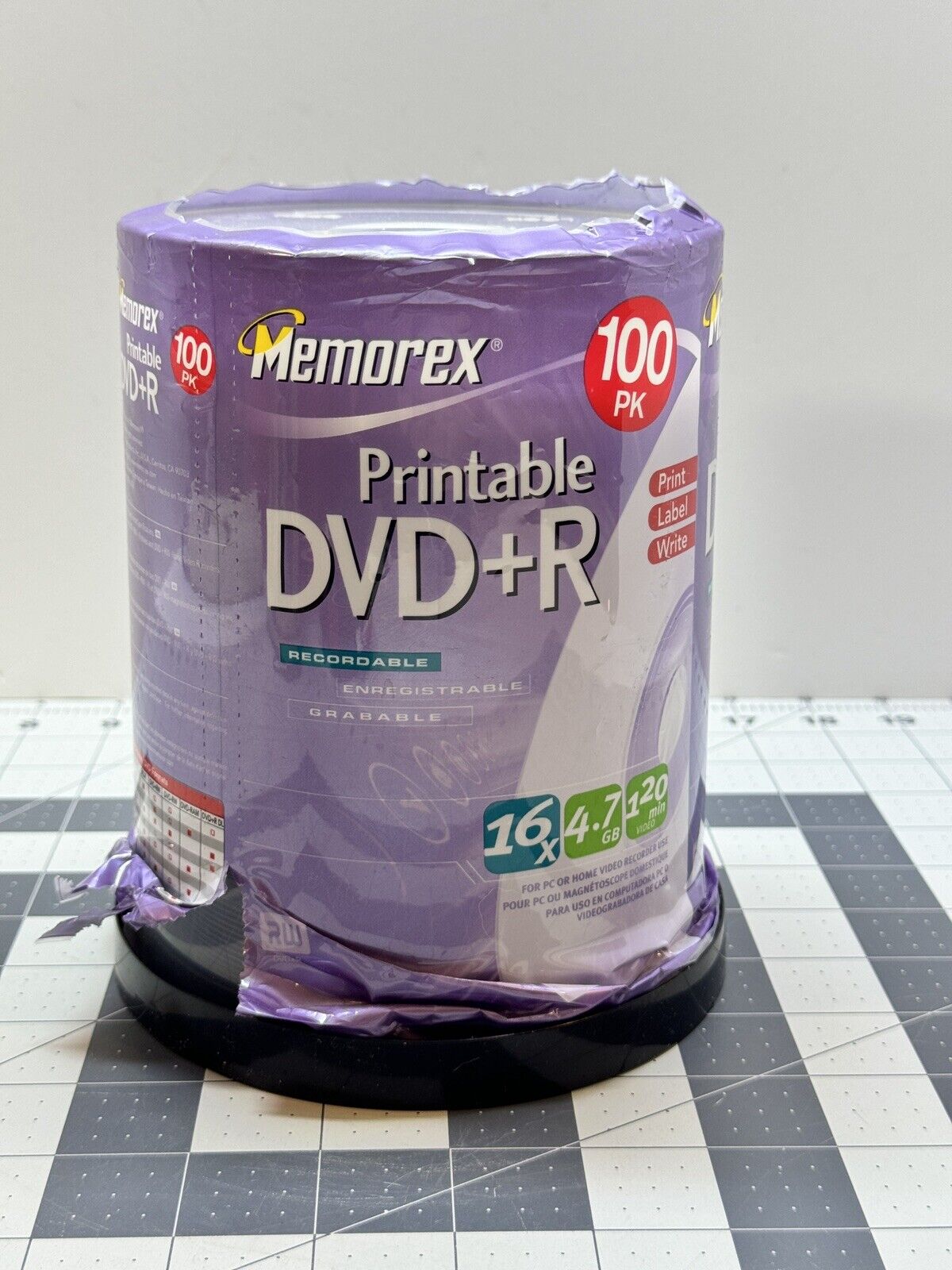 MEMOREX Printable DVD+R 16X 4.7 GB 120 Min Lot of 90