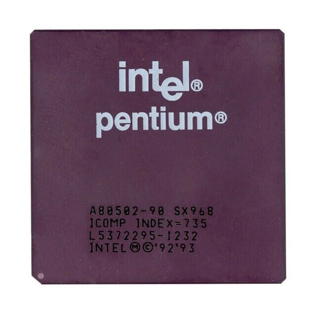 Intel Pentium 90, SX968, A80502-90 , vintage CPU, GOLD