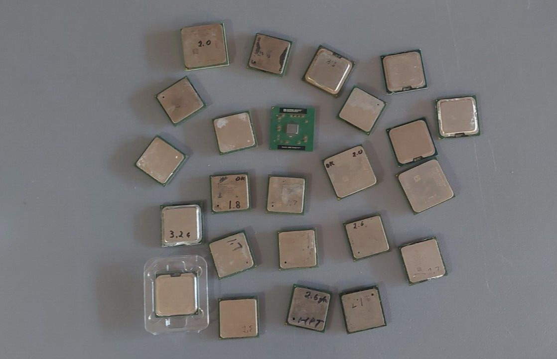 Large Lot of Old CPU Chips from the Early to Mid 2000's - (24 PCS Total)