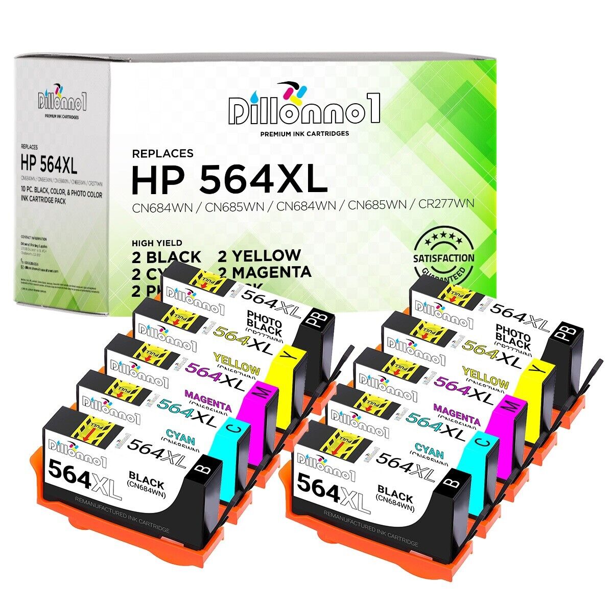 10-PK For HP 564XL For HP 564 XL Ink Cartridge Set PhotoSmart D7500 Series