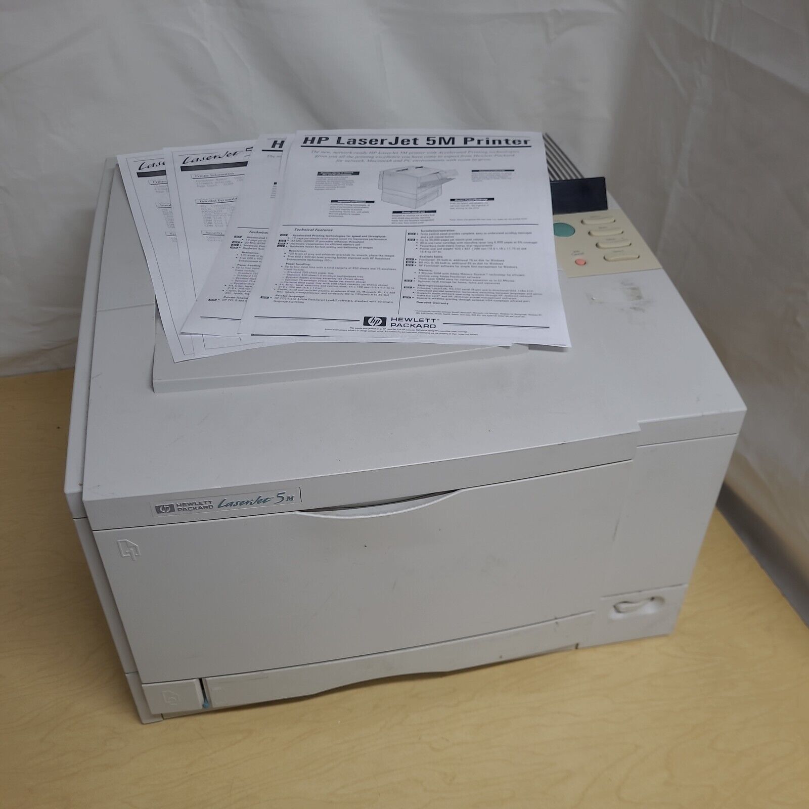 Vintage HP LaserJet 5M C3917A Printer Monochrome Working No Toner READ Info