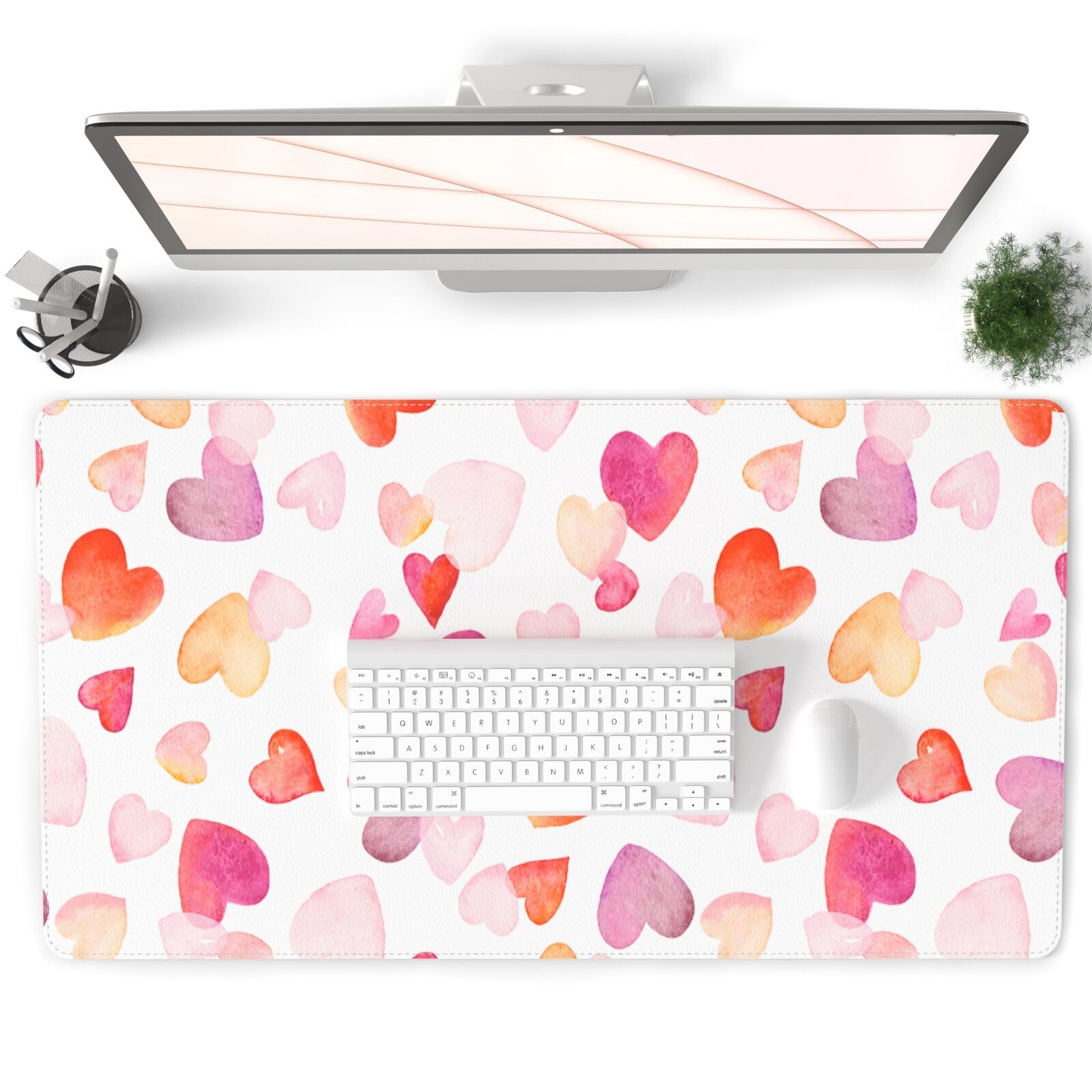 Large Mouse Pad for Desk Pink Desk Mat for Keyboard and Mouse Non-Slip Rubber...