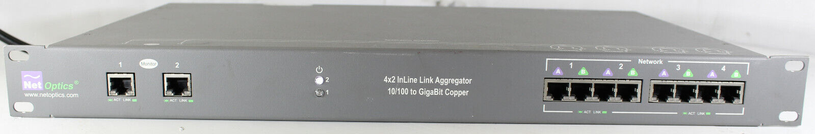 NetOptics LA-IL4CU/2GCU 4x2 InLine Link Aggregator 10/100 to Gigabit Copper