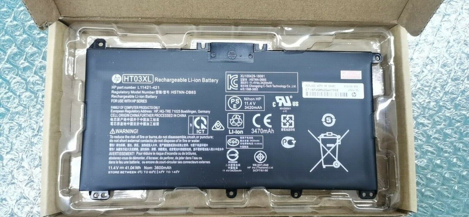 Genuine HT03XL Battery For HP Pavilion 240 245 250 255 G7 HSTNN-LB8M  L11421-2C2