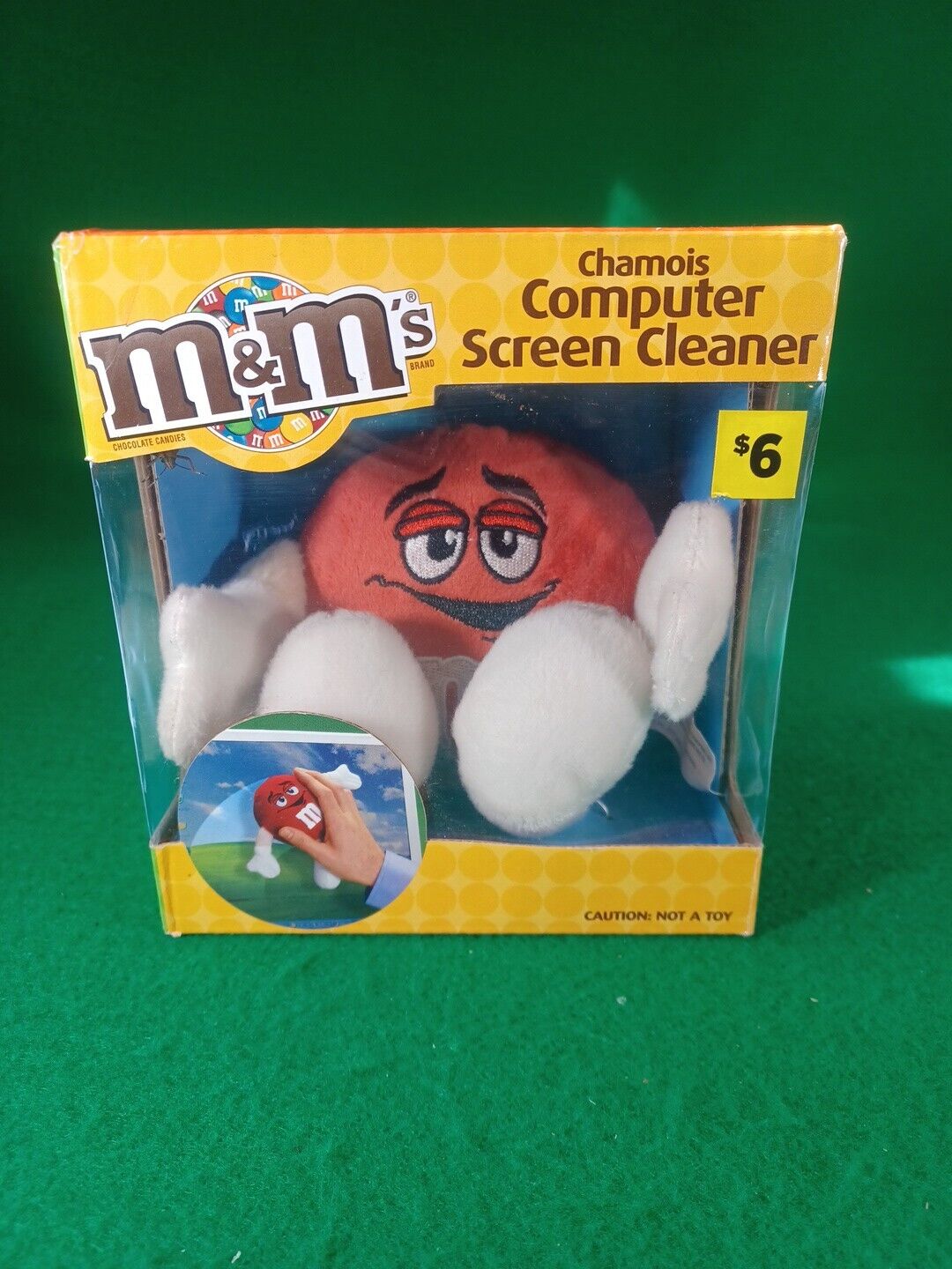 Vintage M&M\'s Chamois Computer Screen Cleaner RED COLLECTABLE bin v