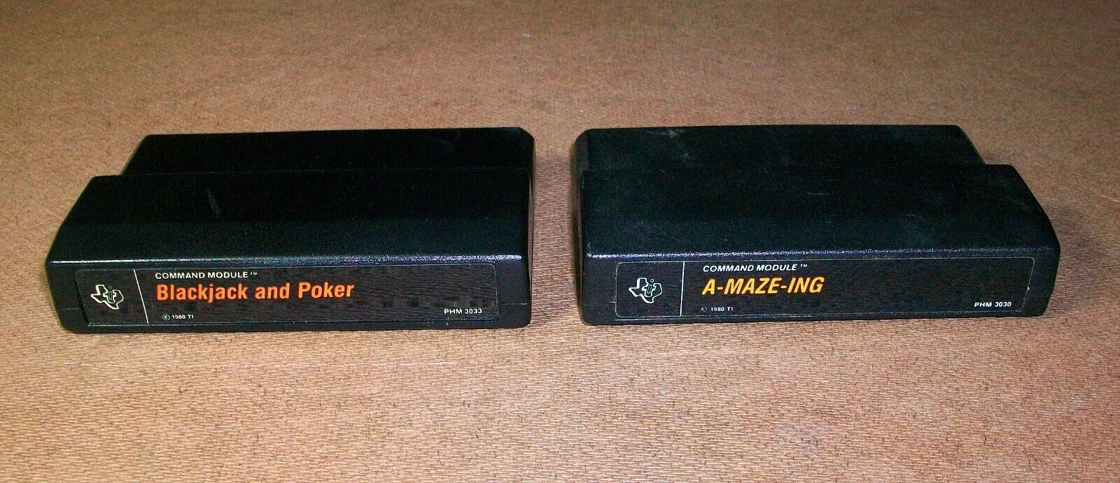 2 Rare TI-99/4A Computer GAME CARTRIDGES: Blackjack / Poker & A-MAZE-ING Lot #3