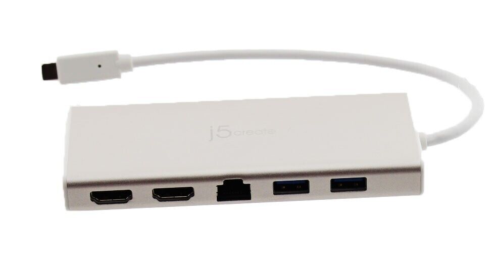 J5 Create JCD381 USB Type-C Dual HDMI Mini Dock, Ethernet/ USB 3.1 HUB/PD 2.0