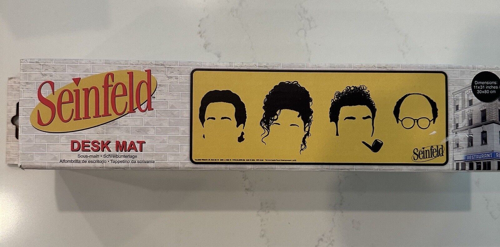 Seinfeld Desk Mat Color Yellow Large Size 11x31in Christmas Gift New in Box