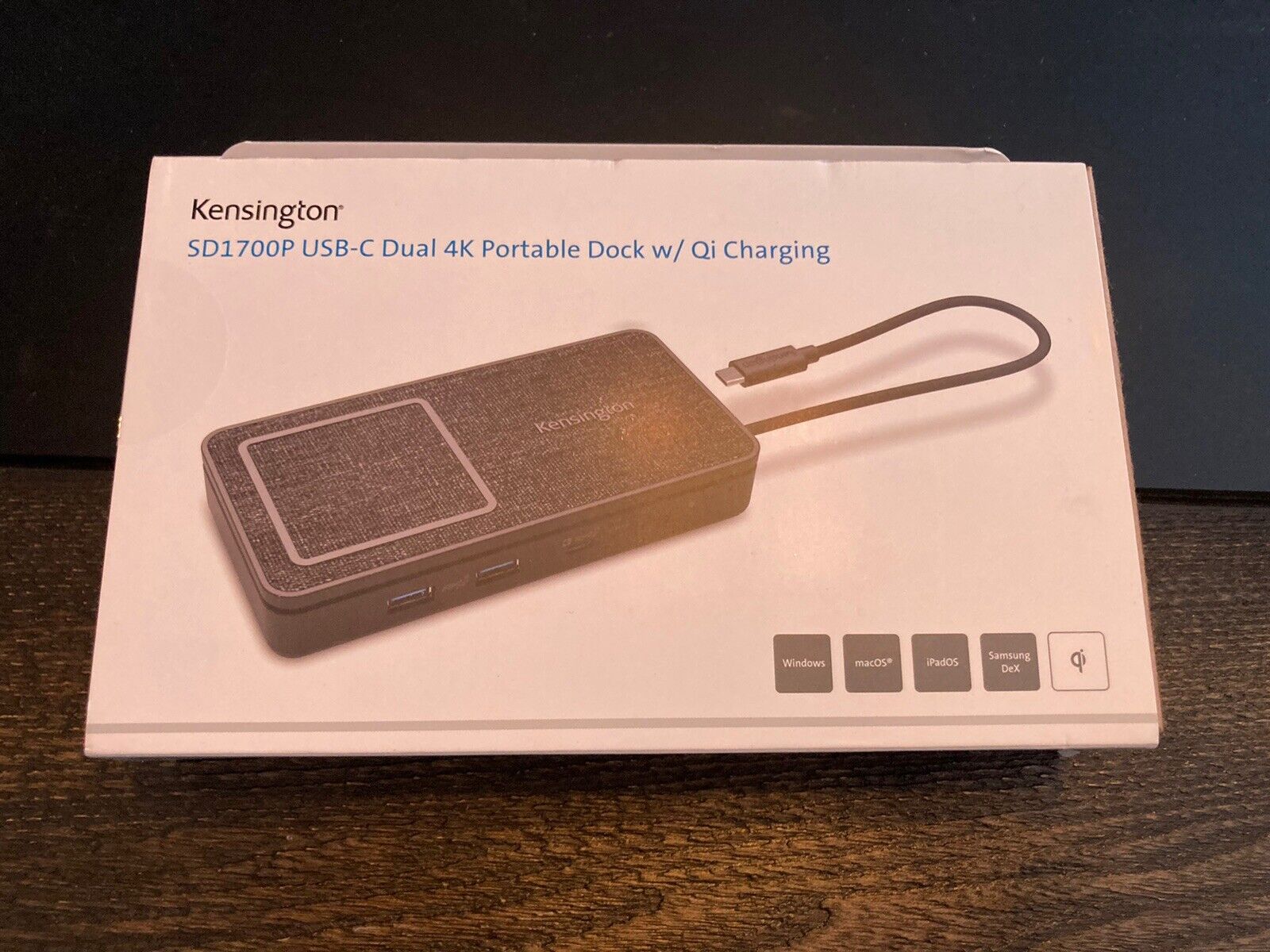Kensington SD1700P USB-C Dual 4K Portable Dock w/ Qi Charging