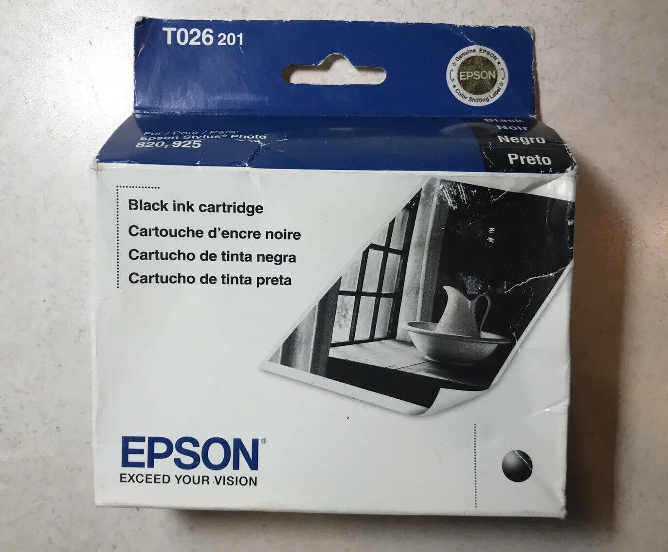 EPSON 820 925 T026-201 Stylus Photo Black Genuine Ink Cartridge Exp 04/2010
