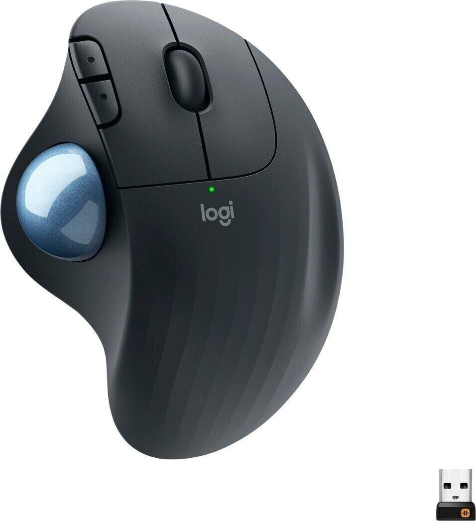 Logitech Ergo M575 Wireless Trackball Mouse - Dual Connectivity - Graphite