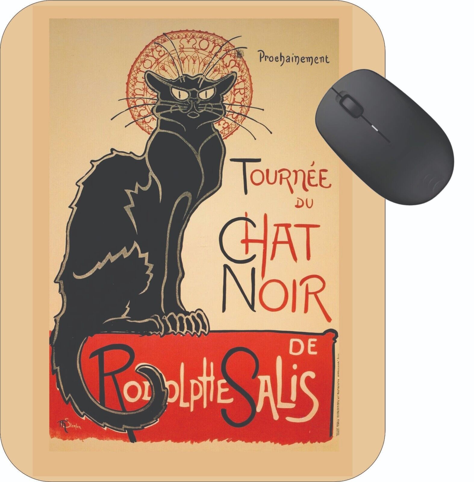 Chat Noir cat Mouse Pad Stunning Photos Travel Poster Art Vintage Retro 1930s