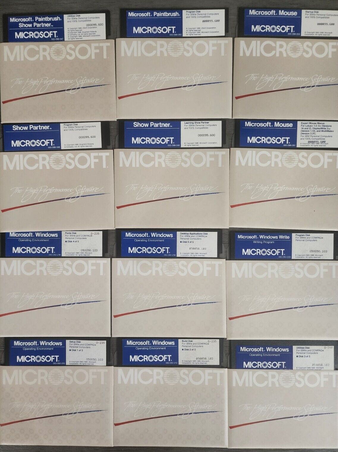 Rare Microsoft Windows First  Development System 1.03 Floppy Disk Set