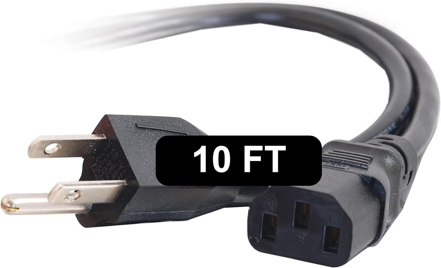 10FT Replacement AC Power Cord - Power Cable for TV, Computer, Monitor, Applianc