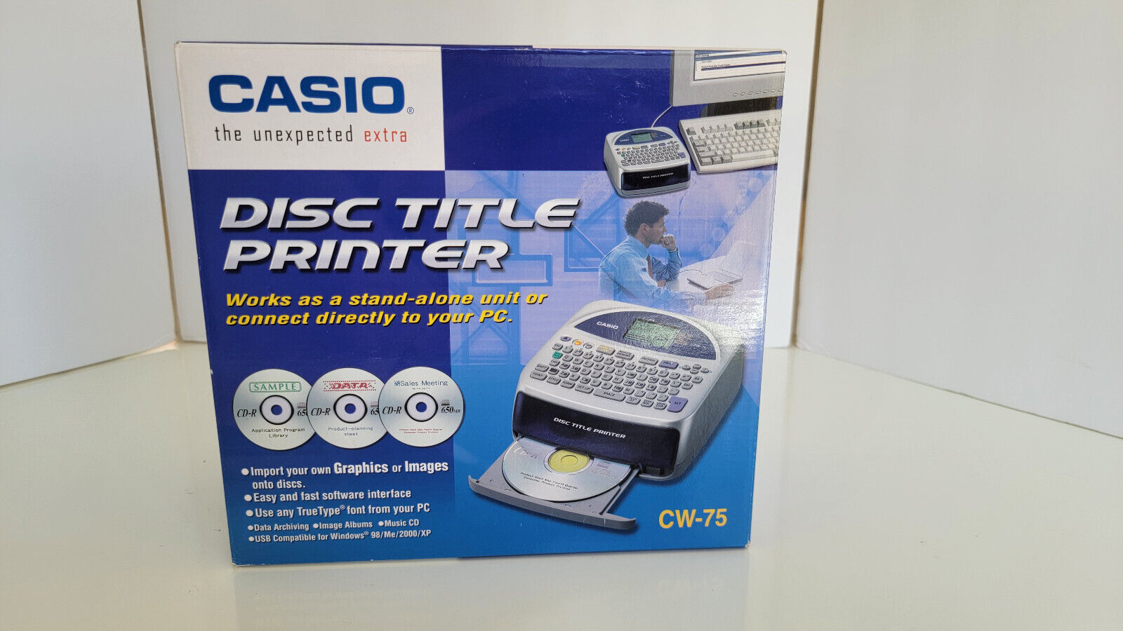 Casio CW-75 Disc Title Printer Import Titles on CD DVD USB Compatible New