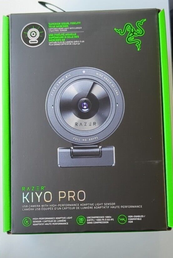 Razer Kiyo Pro Streaming Webcam Uncompressed 1080p 2.1 Megapixel 60 fps USB 3.0