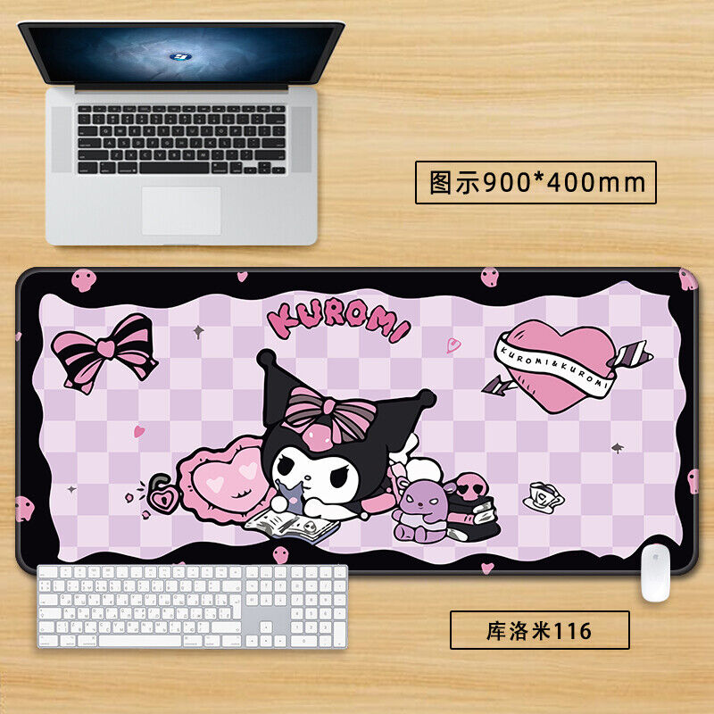 My Melody Kuromi Mouse Pad Cartoon Large Mouse Mat Non-slip Keyboard Desk Rug 