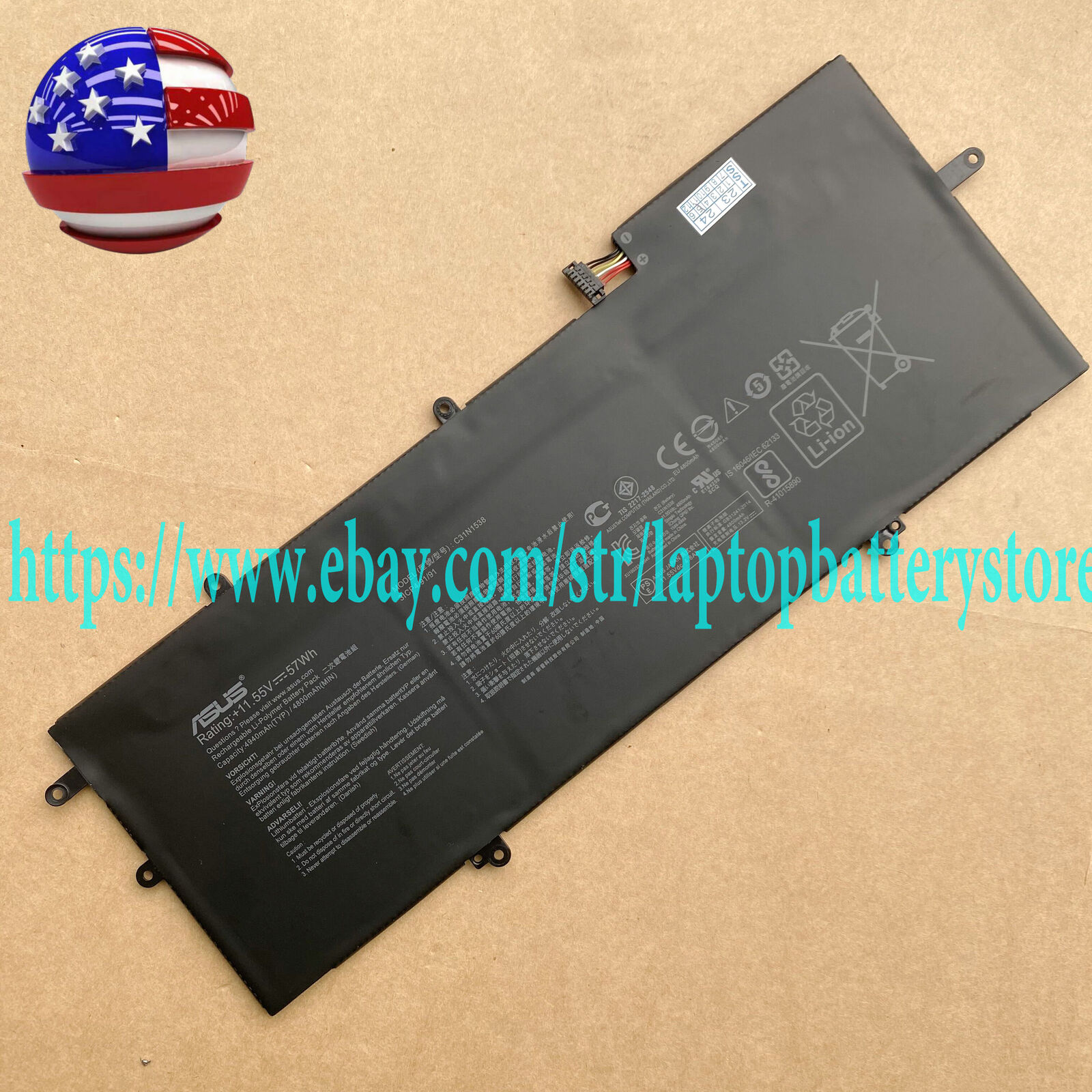 Genuine C31N1538 Battery For ASUS ZenBook Flip Q324UA Q324UAK UX306UA UX360UAK