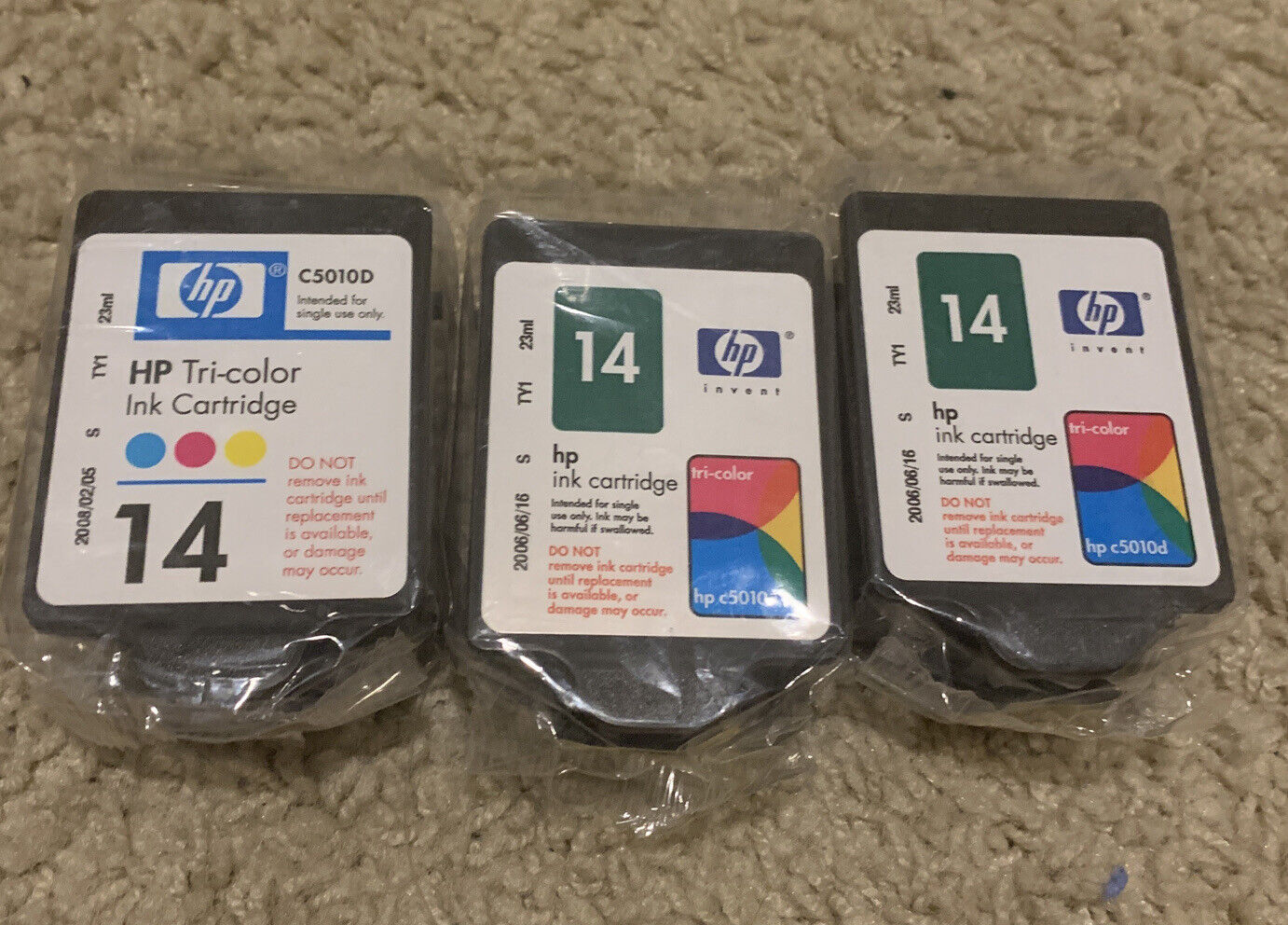 HP Ink Expired Cartridges-14 Tri Color C5010D-Set Of 3