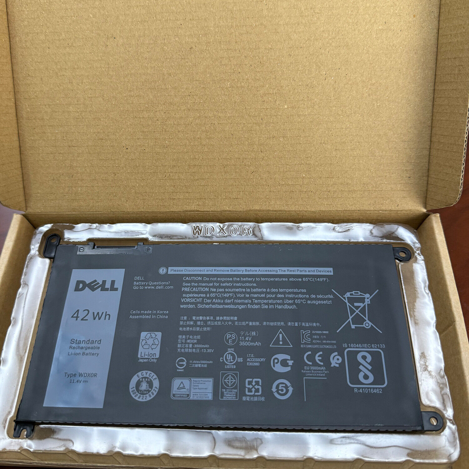 New Genuine WDX0R WDXOR 42Wh Battery For Dell Inspiron 15 5567 5568 13 5368 7368