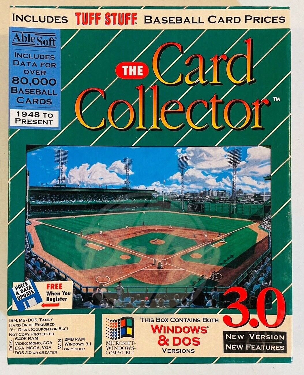 The Card Collector 3.0 Baseball DB Tuff Stuff Big Box Computer 1990s USA Vintage