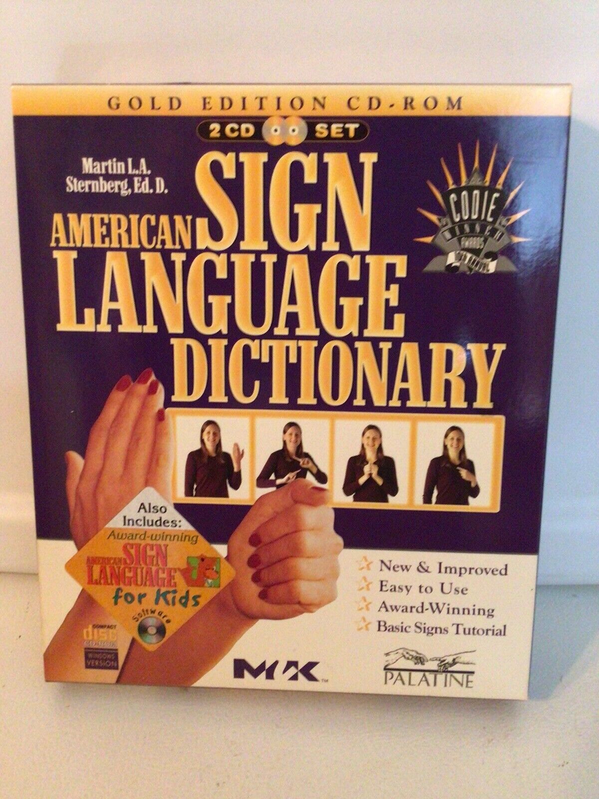 AMERICAN SIGN LANGUAGE DICTIONARY GOLD EDITION PC CD-Rom 2CD SET + BONUS KIDS CD