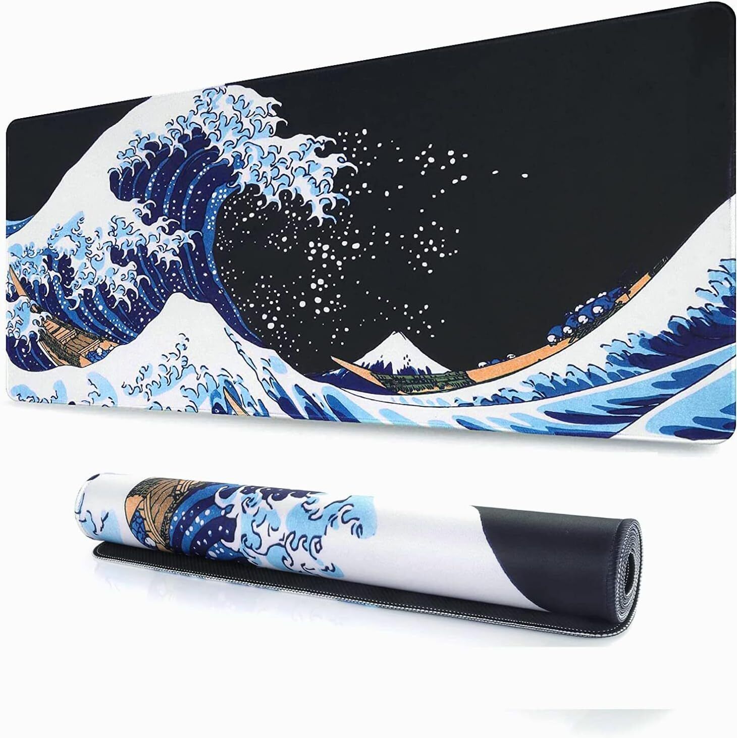 Japanese Sea Wave Large Mouse Pad Extended Gaming Mouse Pad Non-Slip Water
