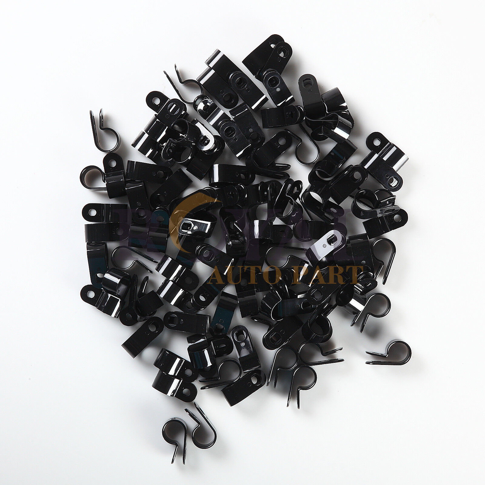 100 Pack 1/2 inch Cable Clamps Black Plastic Nylon UV Resistant Automotive