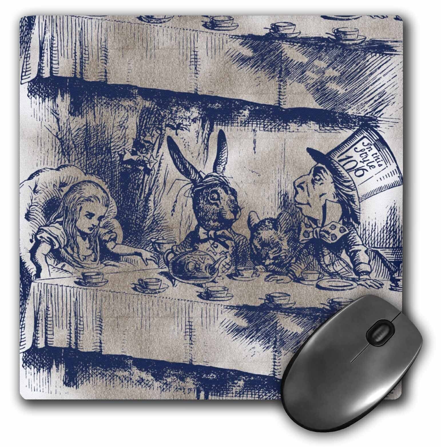 3dRose Alice in Wonderland Tea Party with Mad Hatter MousePad