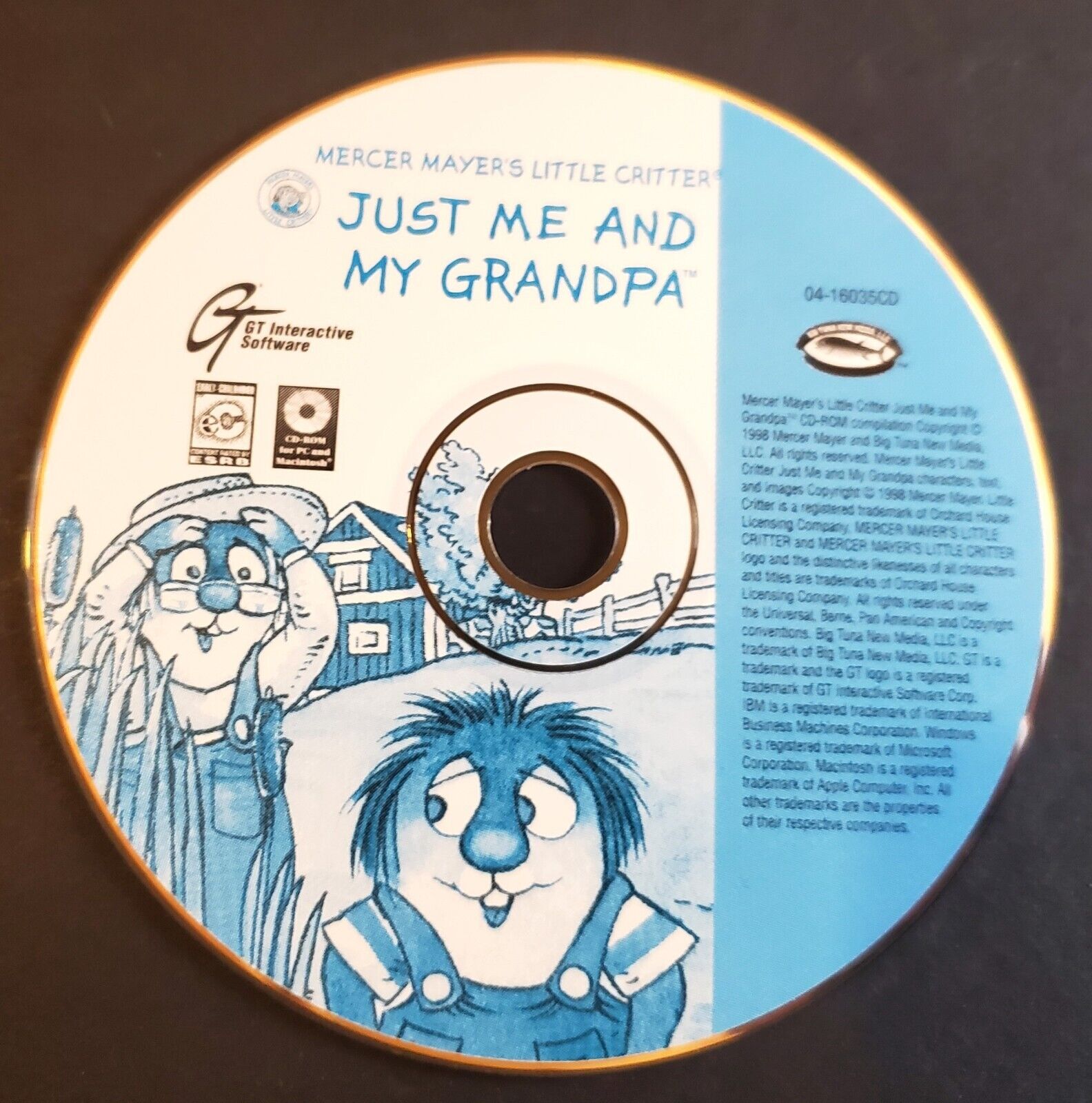 Mercer Mayer's Little Critter - Just Me and My Grandpa Vintage CD-ROM 1998 GT