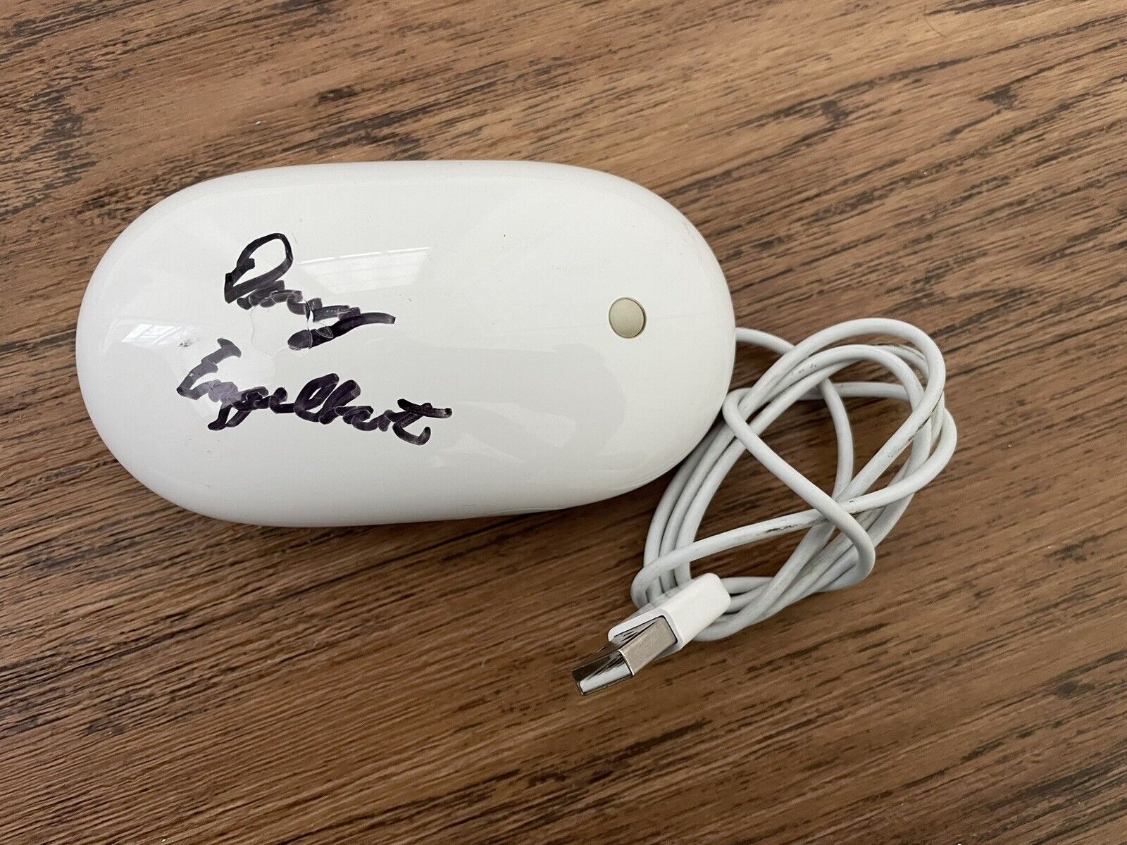 RARE Signed-DOUGLAS ENGELBART MOUSE-INVETOR APPLE A1152 USB Apple Mighty Mouse