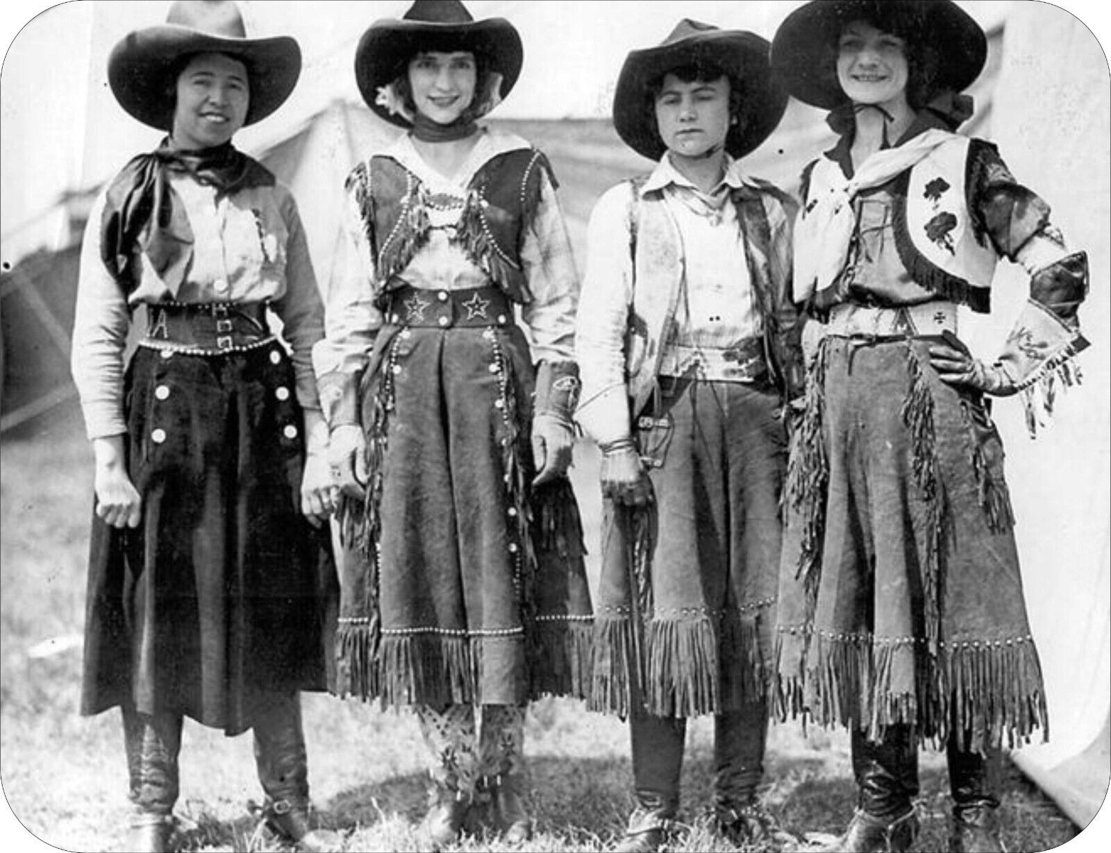 4  Rodeo Cowgirls Photo Art Standard Mouse Pad Vintage 1930s