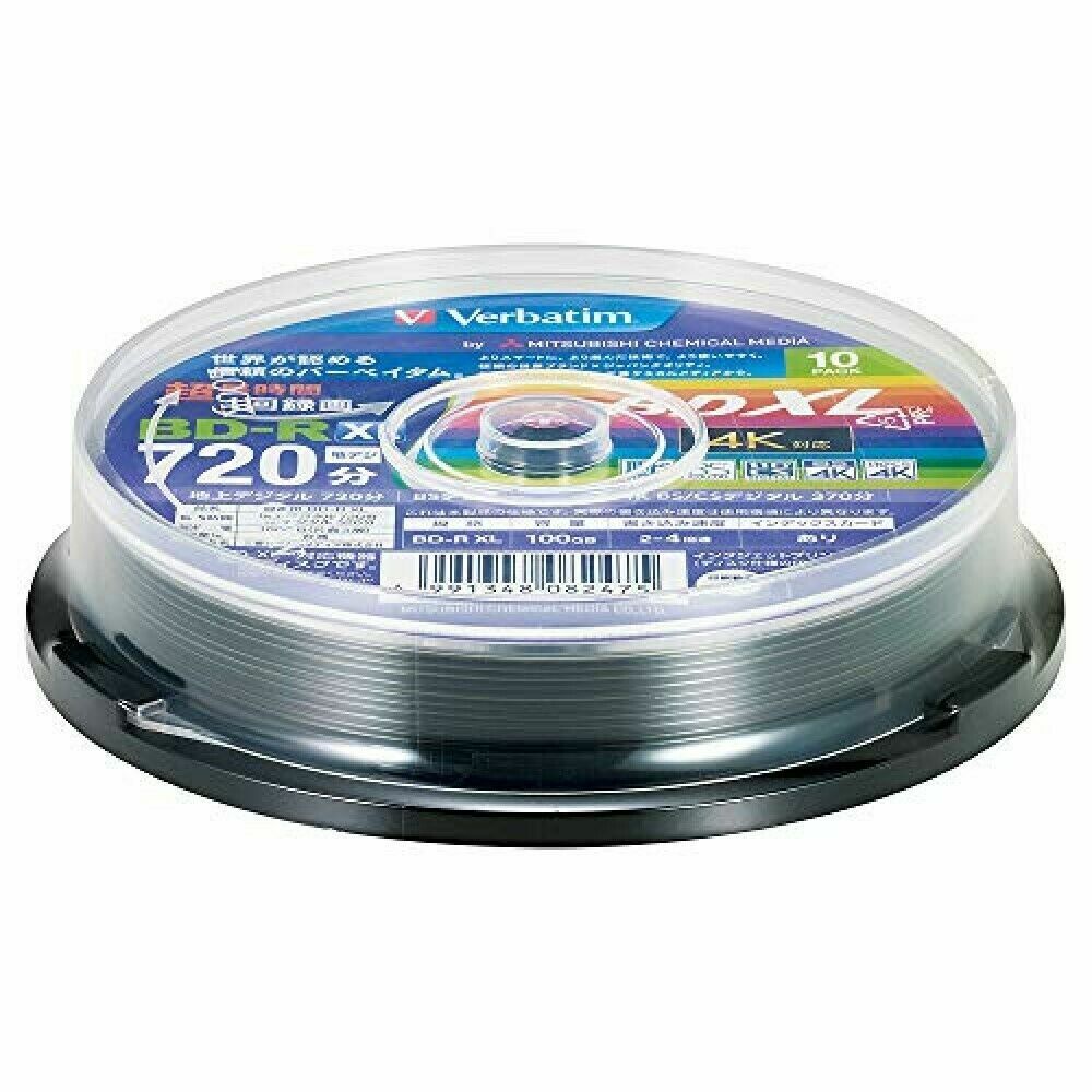 Verbatim Blu-ray Disc BD-R 10 Spindle XL 100GB 4x Speed Printable VBR520YP10SV2