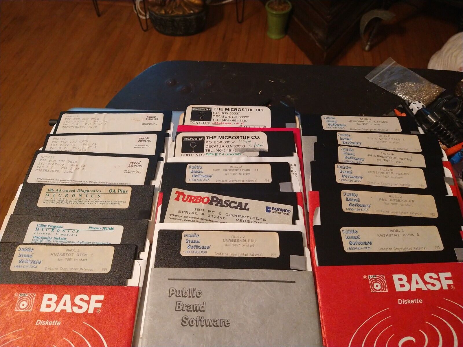 Vintage Software Lot 5.25 Floppy Disks PC Utilities UNTESTED Estate Sale Find