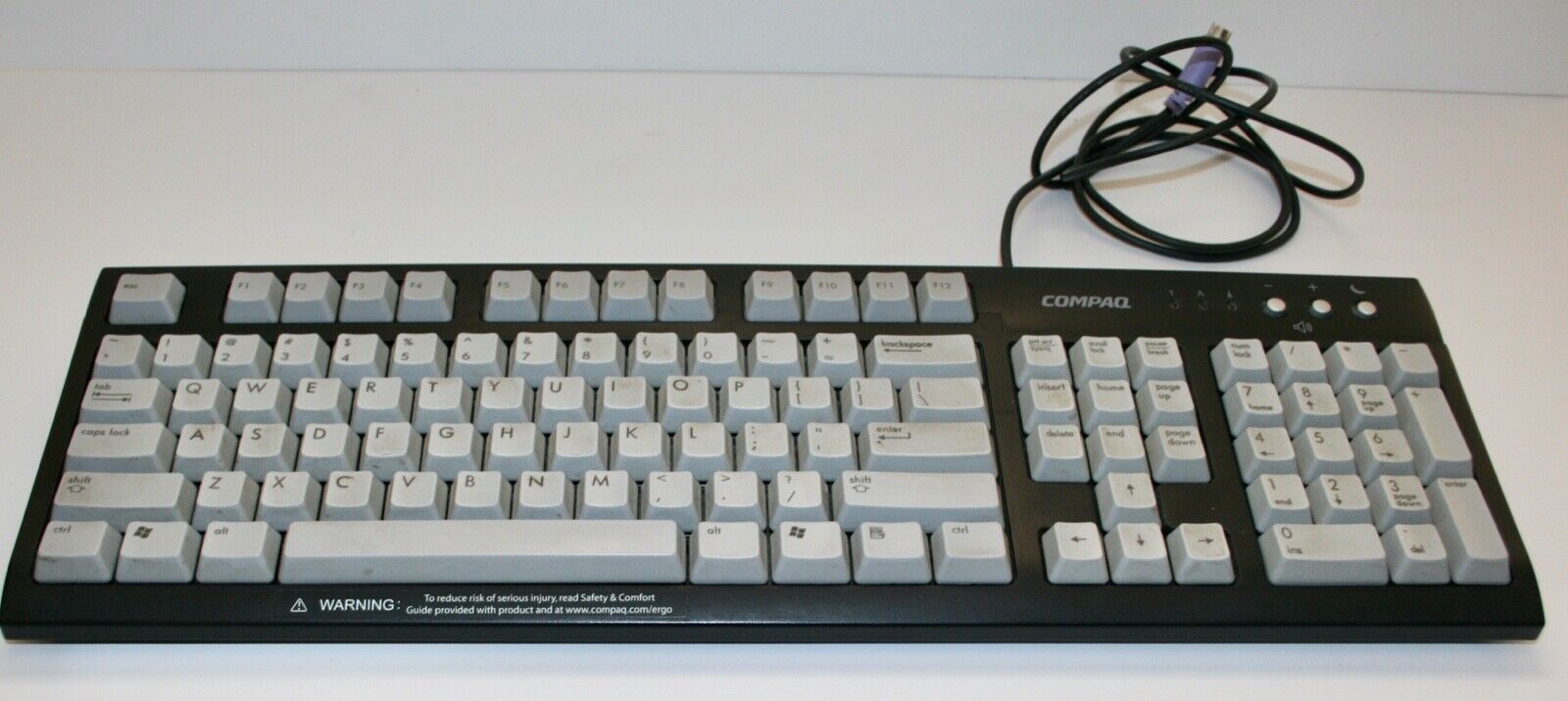 Compaq Keyboard Black with Gray Keys Mechanical Clicky Model 5107 