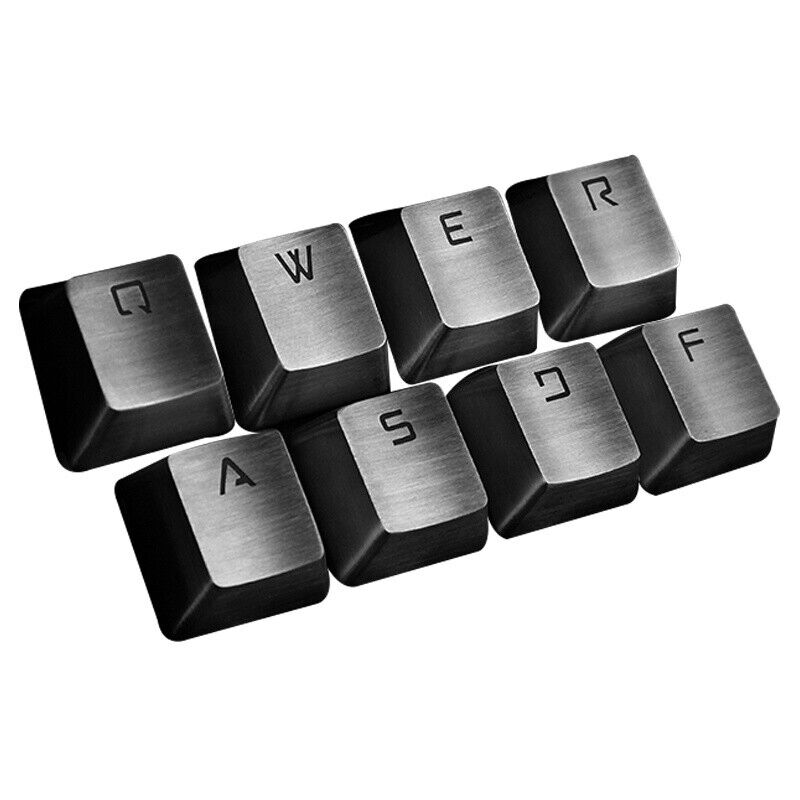 QWERASDF Metal Keycap Stainless Steel For Mx Mechanical Keyboard Gaming Key Lot