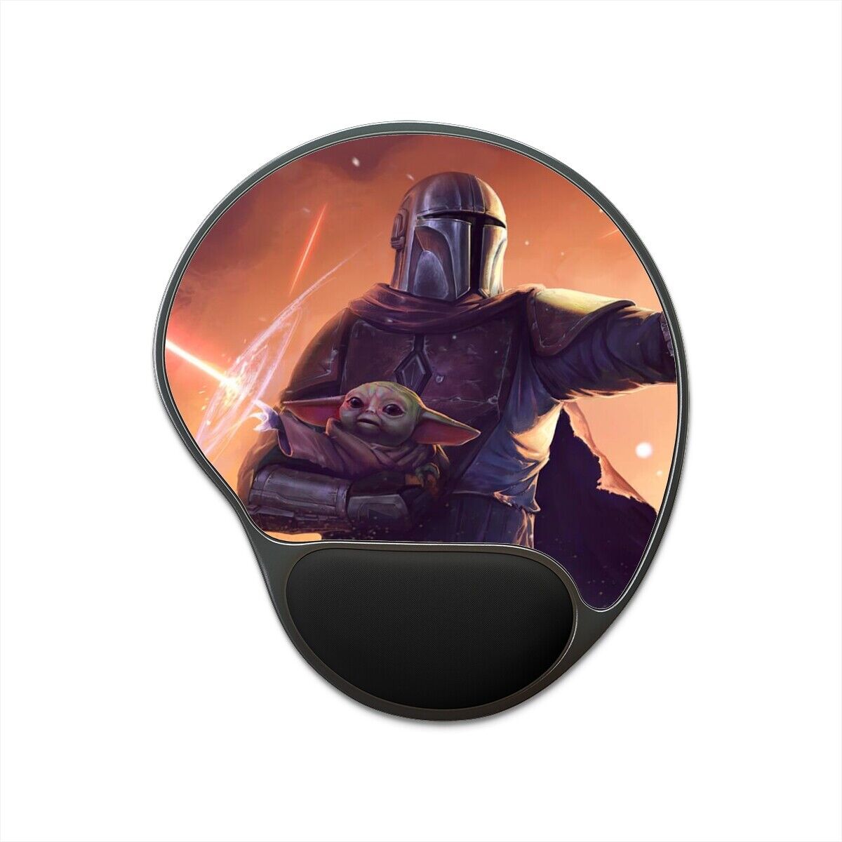 Star Wars The Mandalorian, Din Djarin and Baby Yoda, Mouse Pad With Wrist Rest