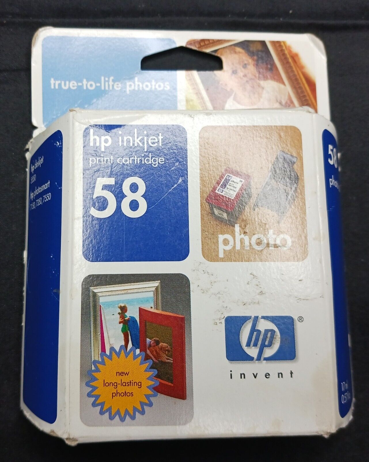 Collectible VTG HP 58 Photo Inkjet Cartridge 5550 New Sealed Exp October 2004