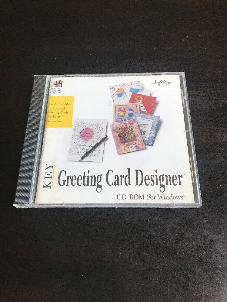 SoftKey Key Greeting Card Designer CD-ROM for Windows Rare Collectible