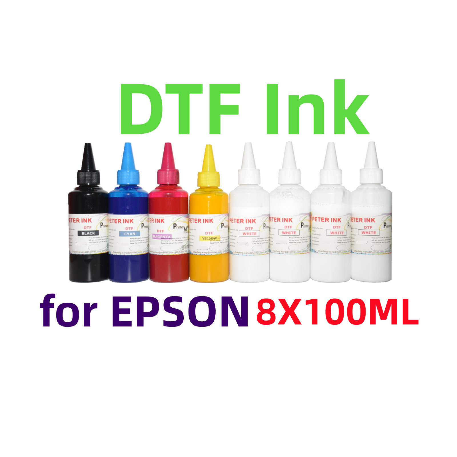 8X100ML Premium DTF Direct To Film refill Ink for R2400 R2880 Printer