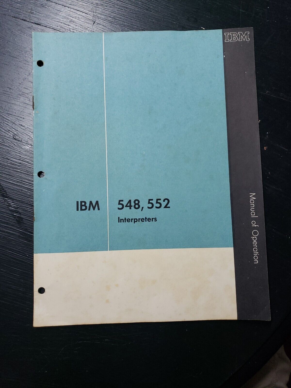 Vintage Rare IBM Interpreters 548 552 Manual Of Operation 1958